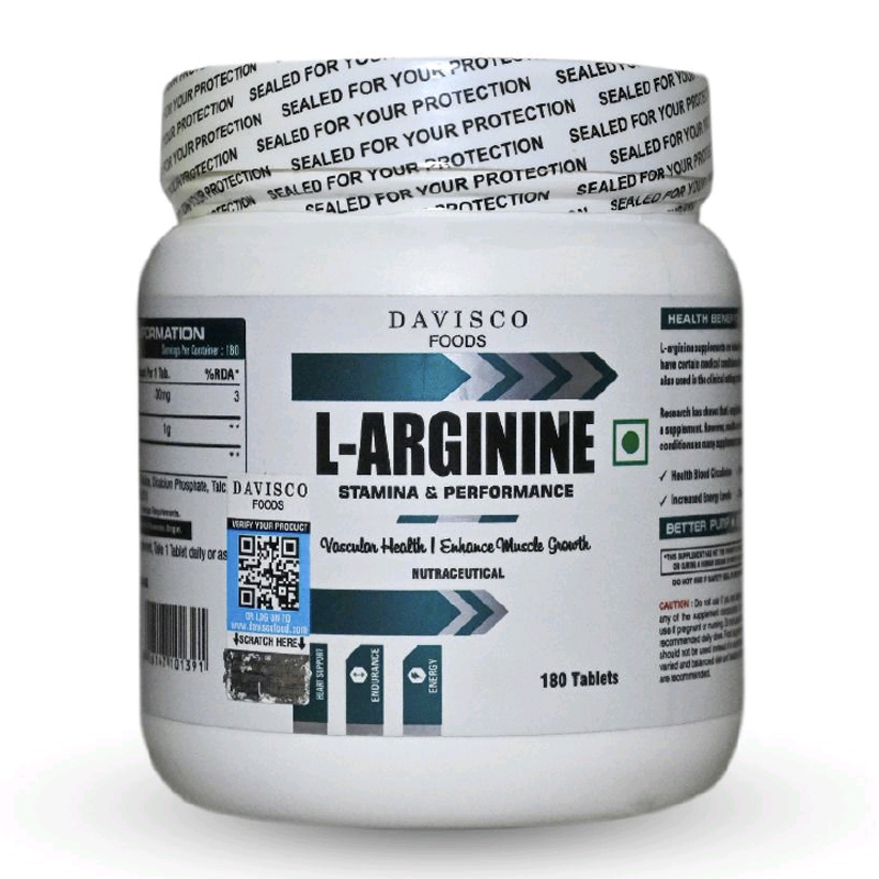 L-Arginine 180 Tablets Nitric Oxide Booster
