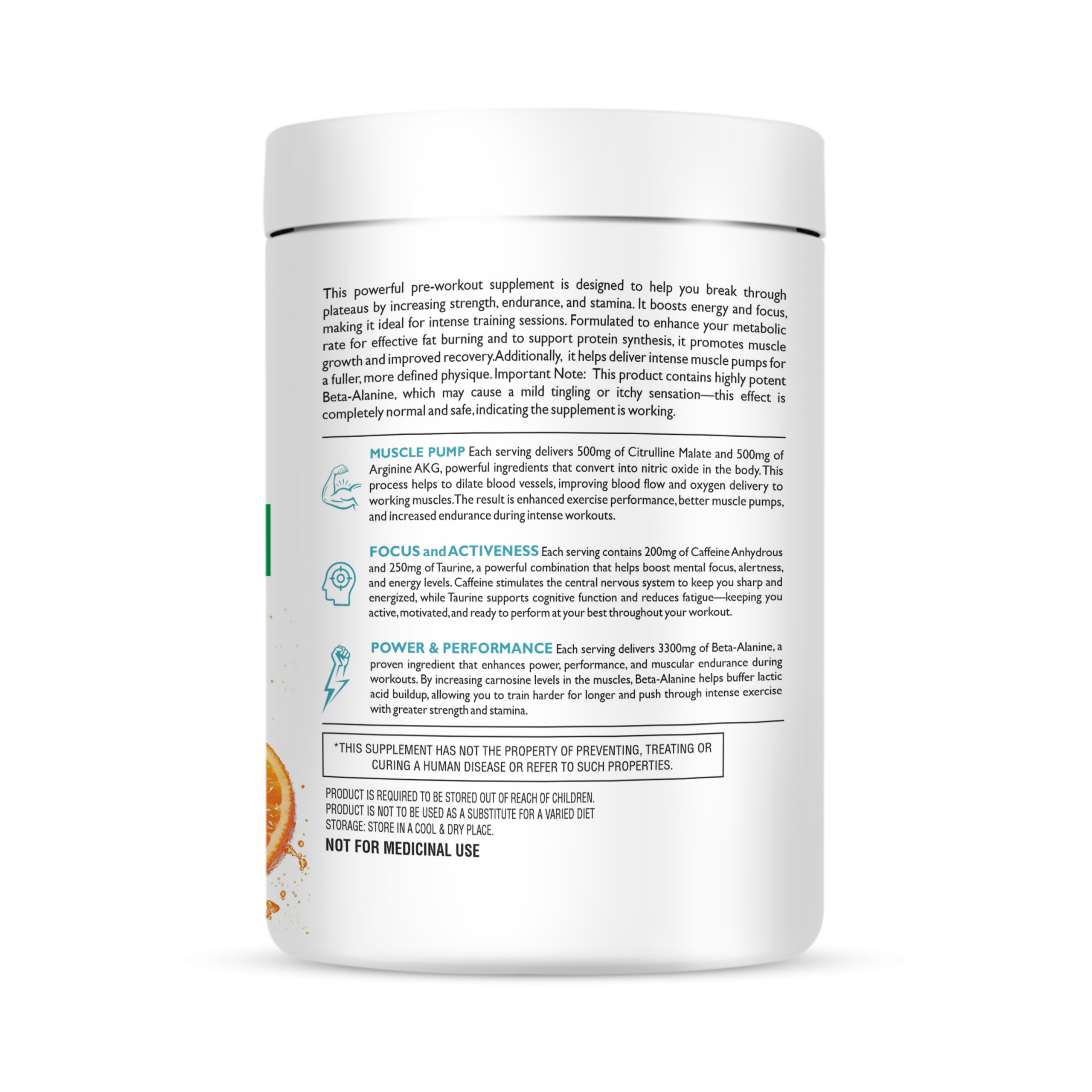 Pre-Workout Orange Energy Boost Formula - Image 3